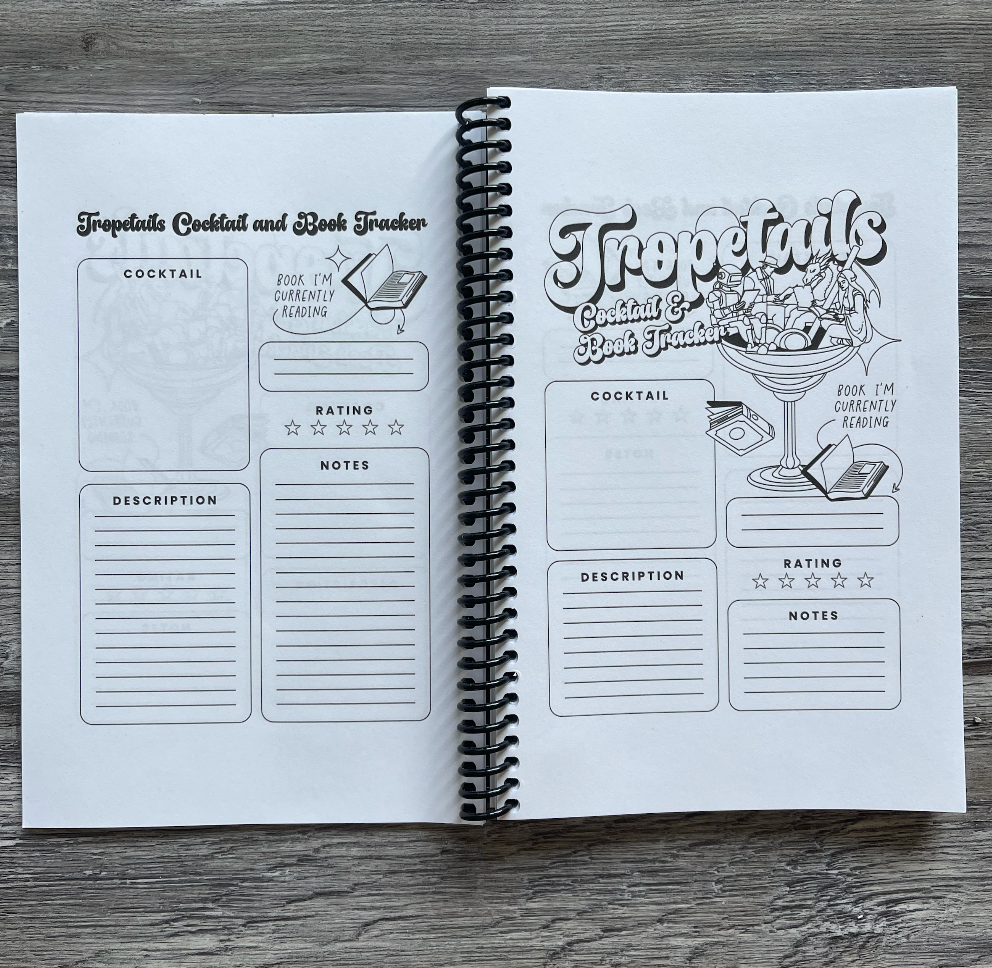 Tropetails Cocktail and Book Tracker Journal