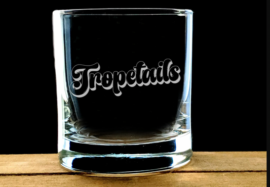 Tropetails Official Laser Engraved Rocks Glass