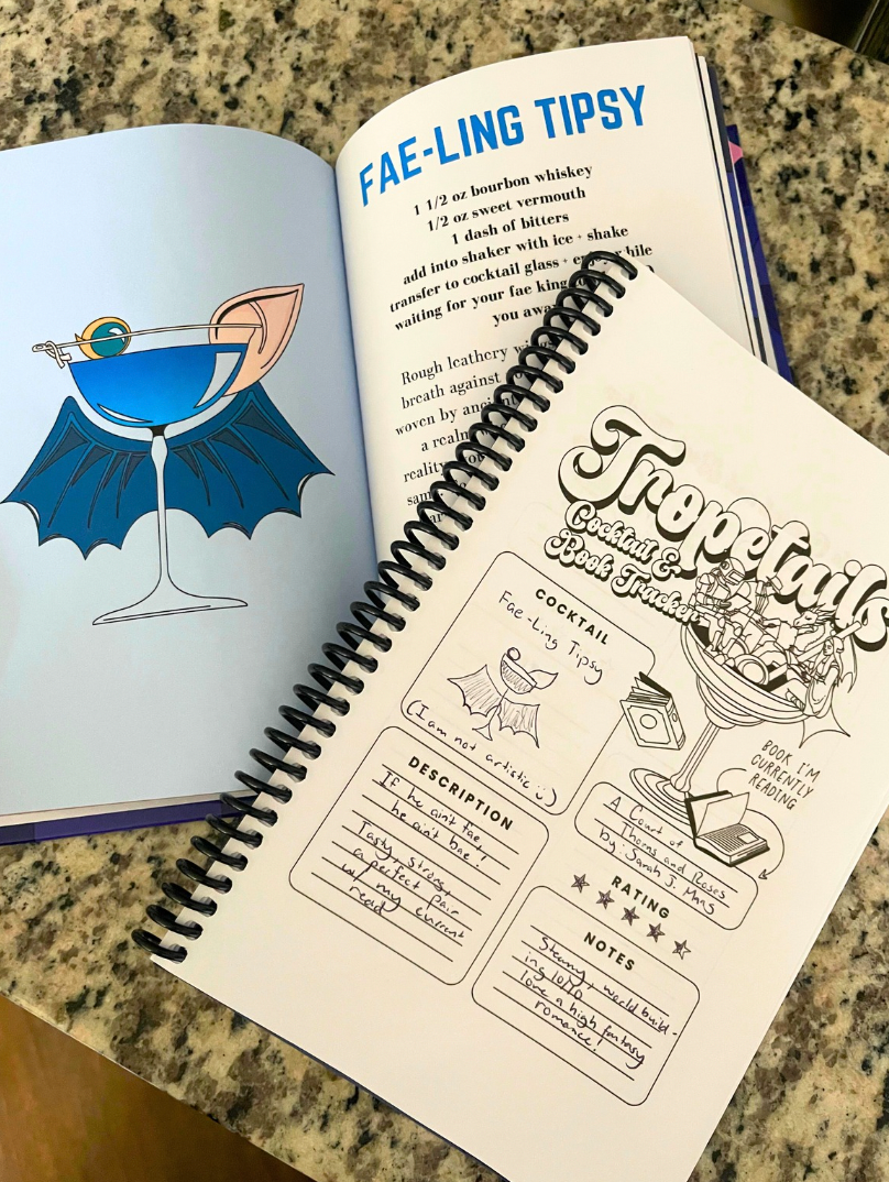 Tropetails Cocktail and Book Tracker Journal